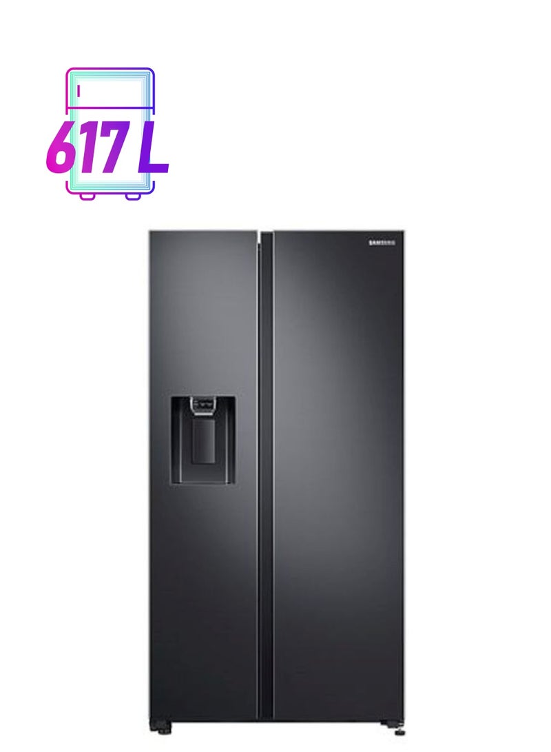 Samsung 617L Net Capacity, Side By Side Digital Inverter Refrigerator With All-around Cooling, SpaceMax Technology RS64R5331B4 Matte Black - Image 1