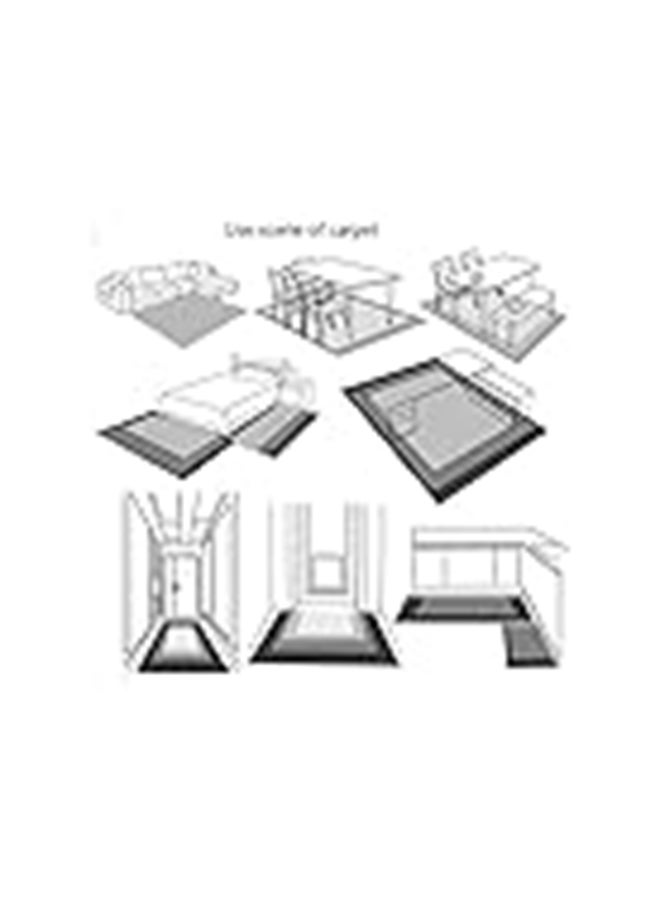 Floral Printed Anti-Slip Living Room Carpet Rectangle polypropylene Multicolour 40x60cm - Image 2