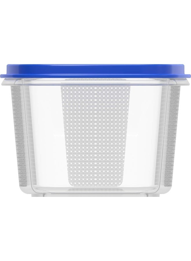 Cosmoplast - Plastic Food Savers Oval Containers Set Blue - Image 1