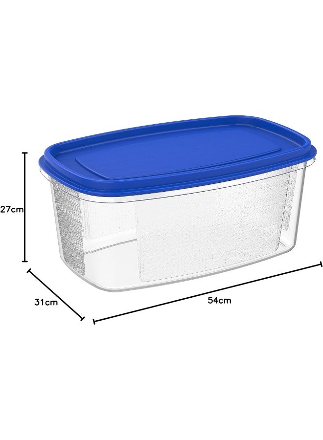 Cosmoplast - Plastic Food Savers Oval Containers Set Blue - Image 1