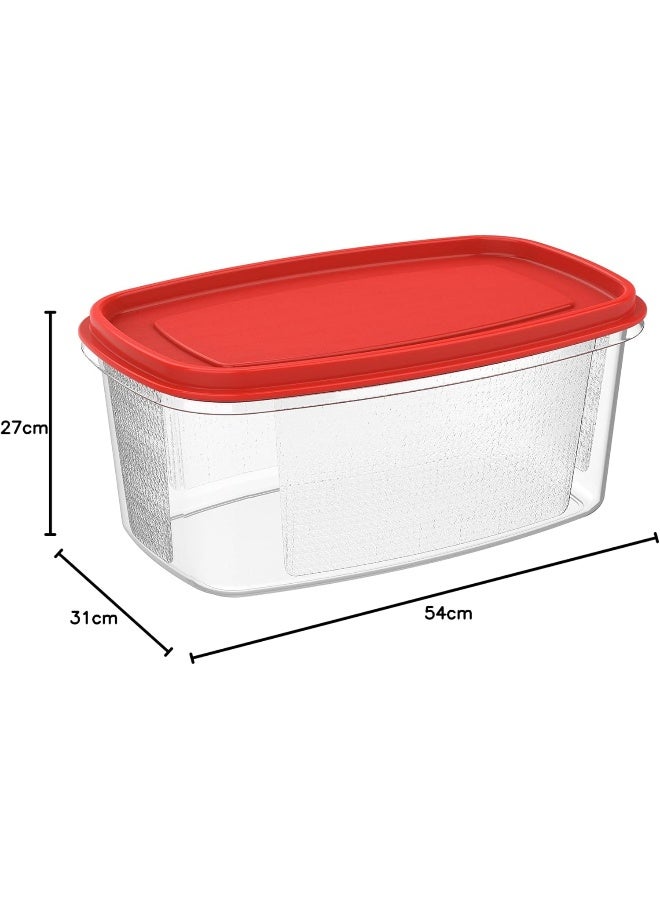 Cosmoplast - Plastic Food Savers Oval Containers Set Red - Image 1