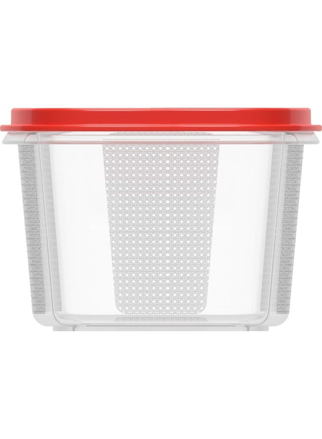 Cosmoplast - Plastic Food Savers Oval Containers Set Red - Image 1