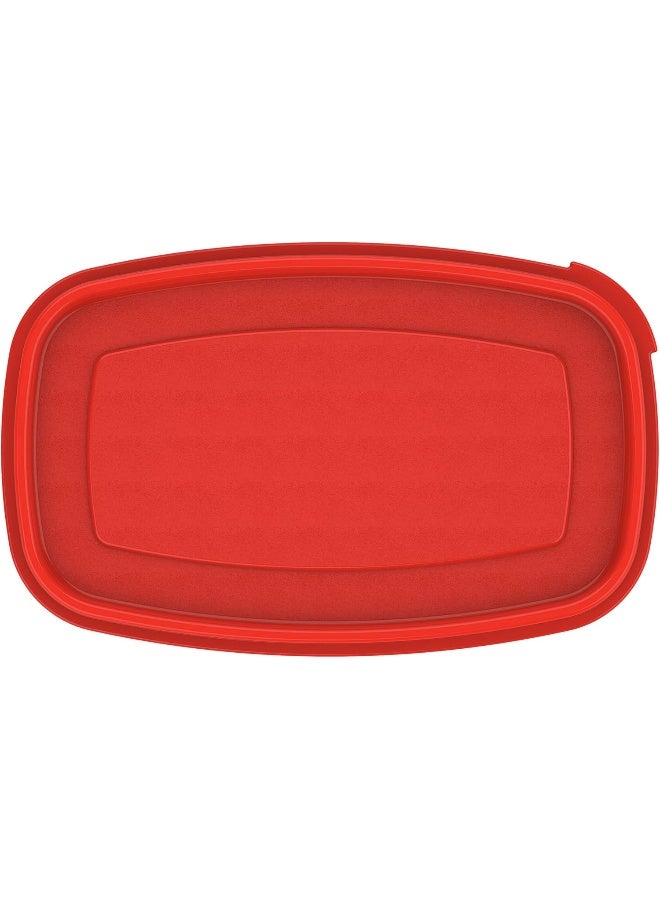 Cosmoplast - Plastic Food Savers Oval Containers Set Red - Image 1
