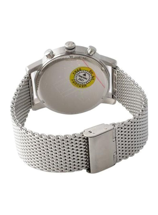 تومي هيلفيغر ساعة يد دائرية الشكل بعقارب وسوار من الستانلس ستيل مقاس 44 مم - لون فضي - طراز 1791398 للرجال - Image 2