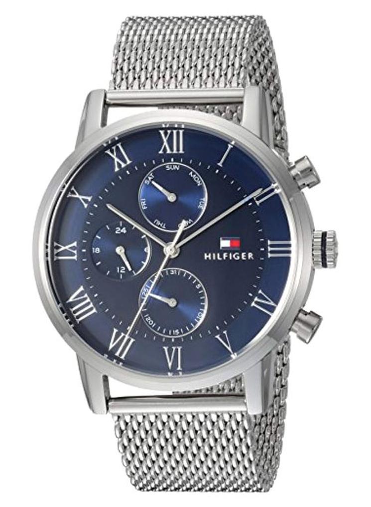 TOMMY HILFIGER Men's Round Shape Stainless Steel Analog Wrist Watch 44 mm - Silver - 1791398 - Image 1