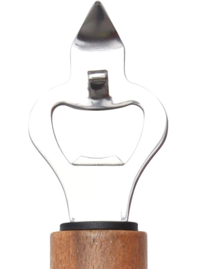 Natural Life Stainless Steel Bottle Opener Silver/Brown 20 x 4.3 x 2.5cm - Image 5
