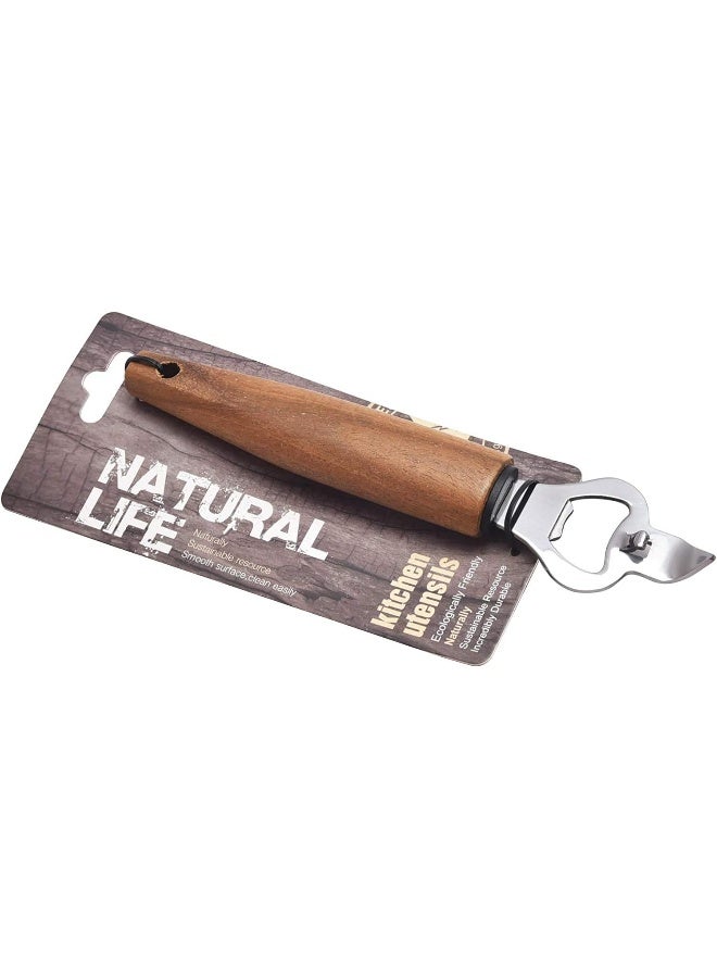 Natural Life Stainless Steel Bottle Opener Silver/Brown 20 x 4.3 x 2.5cm - Image 4