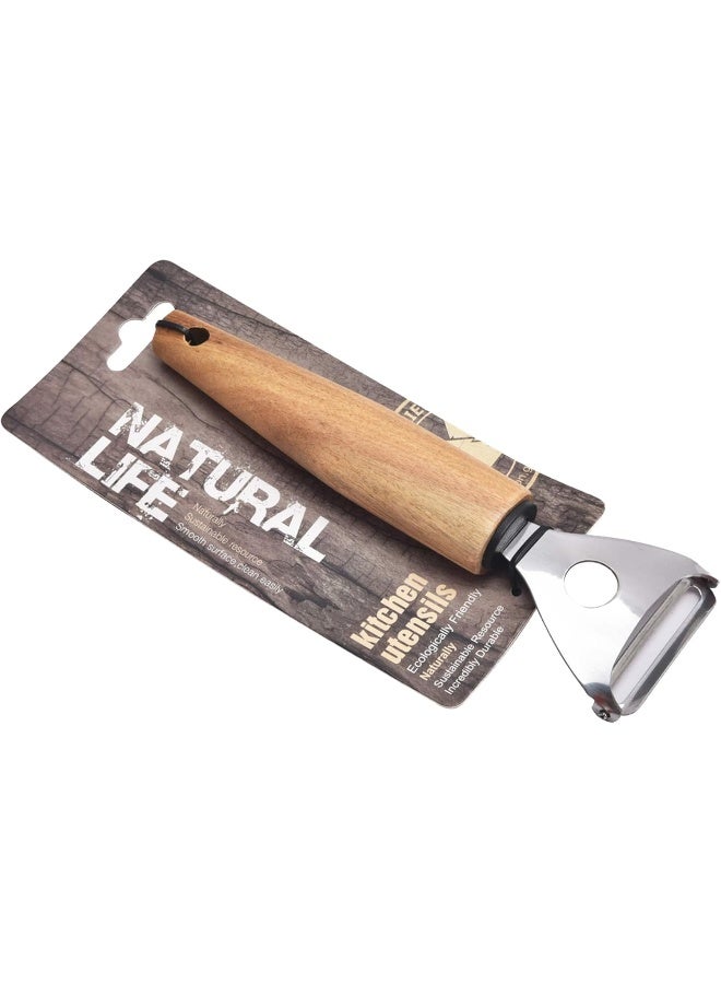 Natural Life Stainless Steel Peeler Silver/Brown 18.6 x 5.5 x 1.7cm - Image 4