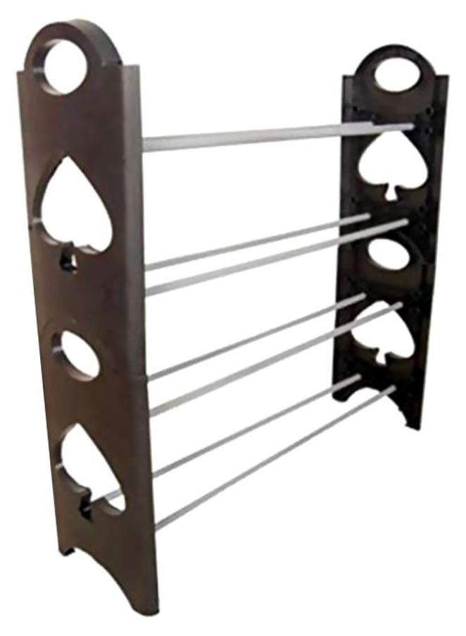 حامل أحذية من 4 أرفف أسود/فضي - Image 1