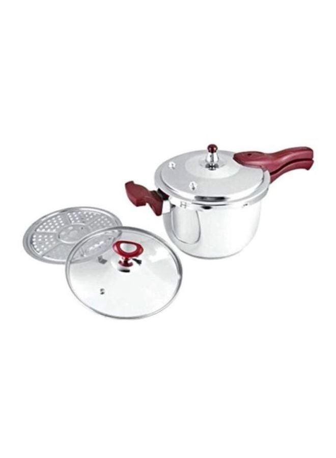 Stainless Steel Pressure Cooker Silver 9Liters