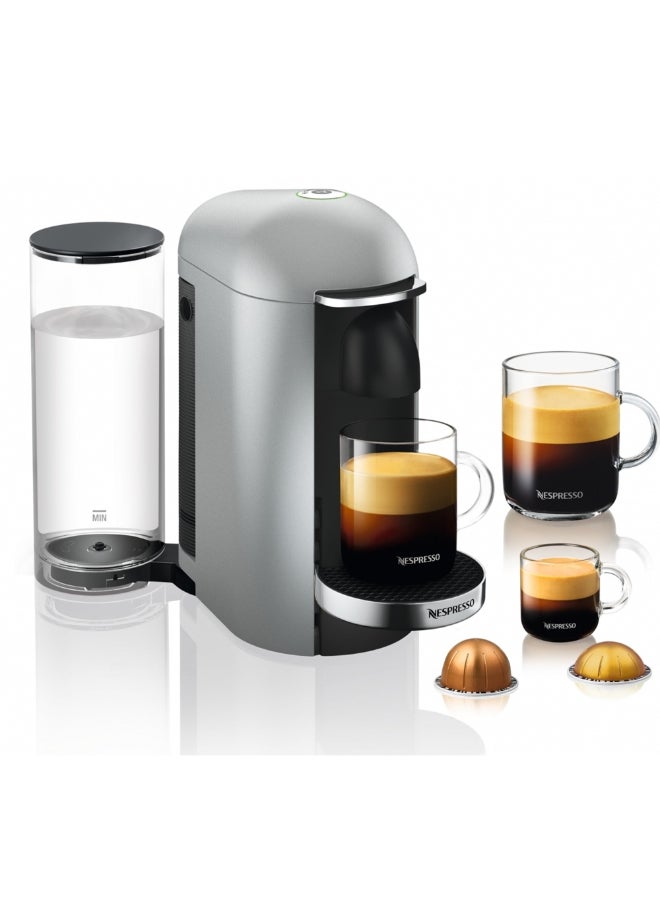 Nespresso Vertuo Plus Deluxe GCB2 Capsule Coffee Machine, Brews 5 Cup Sizes for Black Coffee, 1260 W GCB2-GB-SI-NE1 Silver - Image 1