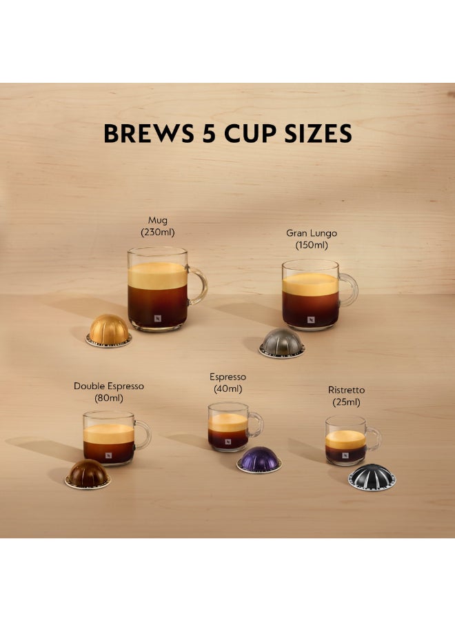 Nespresso Vertuo Plus Deluxe GCB2 Capsule Coffee Machine, Brews 5 Cup Sizes for Black Coffee, 1260 W GCB2-GB-SI-NE1 Silver - Image 3