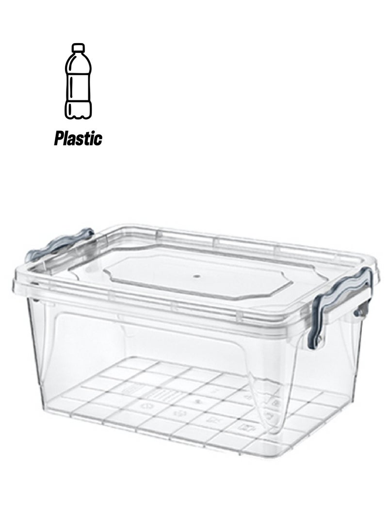 صندوق أساسي متعدد الاستخدامات مستطيل الشكل شفاف/فضي 3لترات
