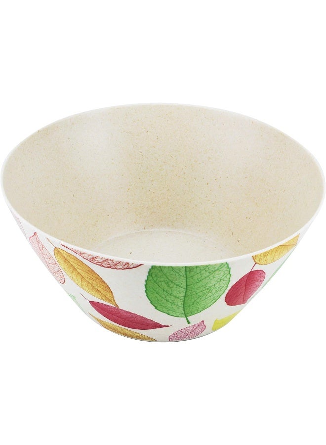 Bamboo Fibre Leaves Design Bowl White 14x8cm - Image 4