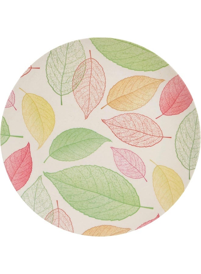 Bamboo Fibre Leaves Design Plate White 25cm - Image 4