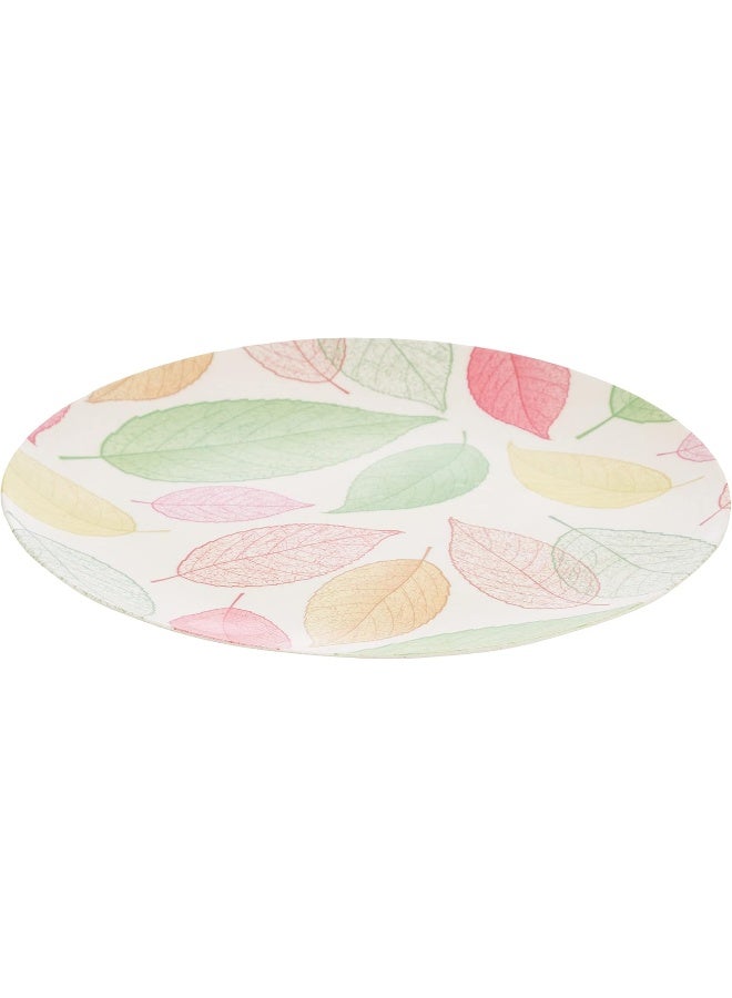 Bamboo Fibre Leaves Design Plate White 25cm - Image 3