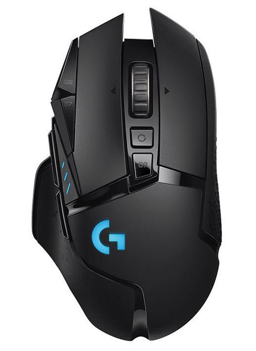 لوجيتيك ماوس الألعاب اللاسلكي Logitech G502 Lightspeed، مستشعر Hero 25K، 25600 نقطة في البوصة، RGB، أوزان قابلة للتعديل، 11 زرًا قابلاً للبرمجة، عمر بطارية طويل، ذاكرة داخلية، جهاز كمبيوتر / ماك - أسود - Image 1