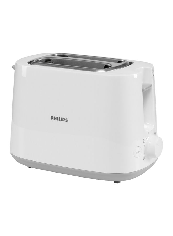 Philips Toaster Daily Collection - Plastic, 2 Slots With Bun Warmer, 8 Settings, 830 W HD2581/01 White - Image 2