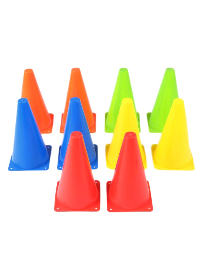 مجموعة إشارات مرور مخروطية مناسبة للاستخدام أثناء لعب الرياضات والتدريب، من 10 قطع 5.3 x 9بوصة - Image 2