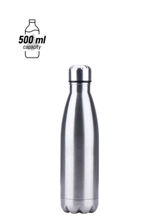 Thermal Insulated Water Bottle Silver 500ml - pnsku/N30576733A/45/_/1747911172/ab2d9f07-e3db-4250-ab89-dab7c1b440cd