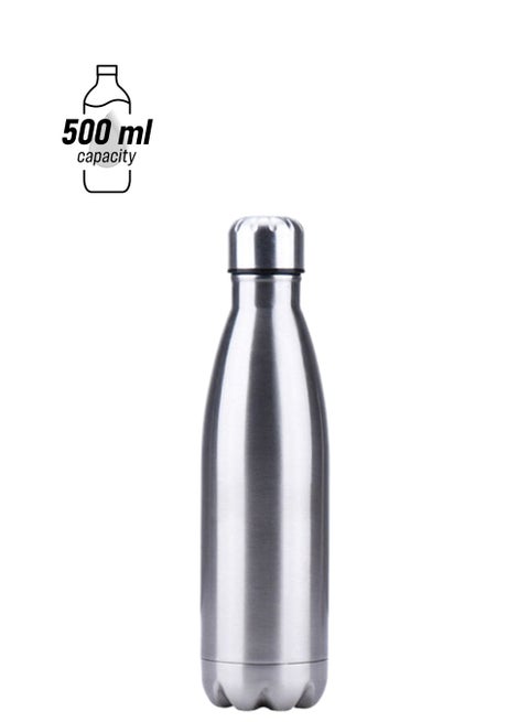 Thermal Insulated Water Bottle Silver 500ml