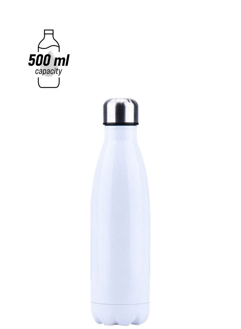 Vacuum Insulated Water Bottle White/Silver 26.5 x 7cm - Image 1