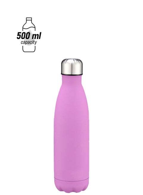 Vacuum Insulated Water Bottle Purple/Silver 26.5 x 7cm