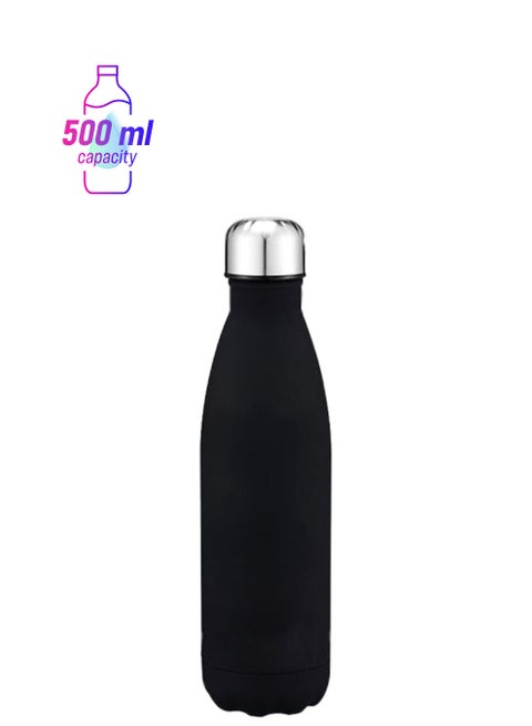 Vacuum Insulated Water Bottle Black/Silver 26.5 x 7cm