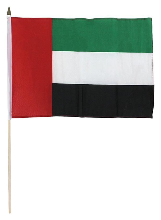 UAE Flag With Wooden Stick Multicolour 30x45cm