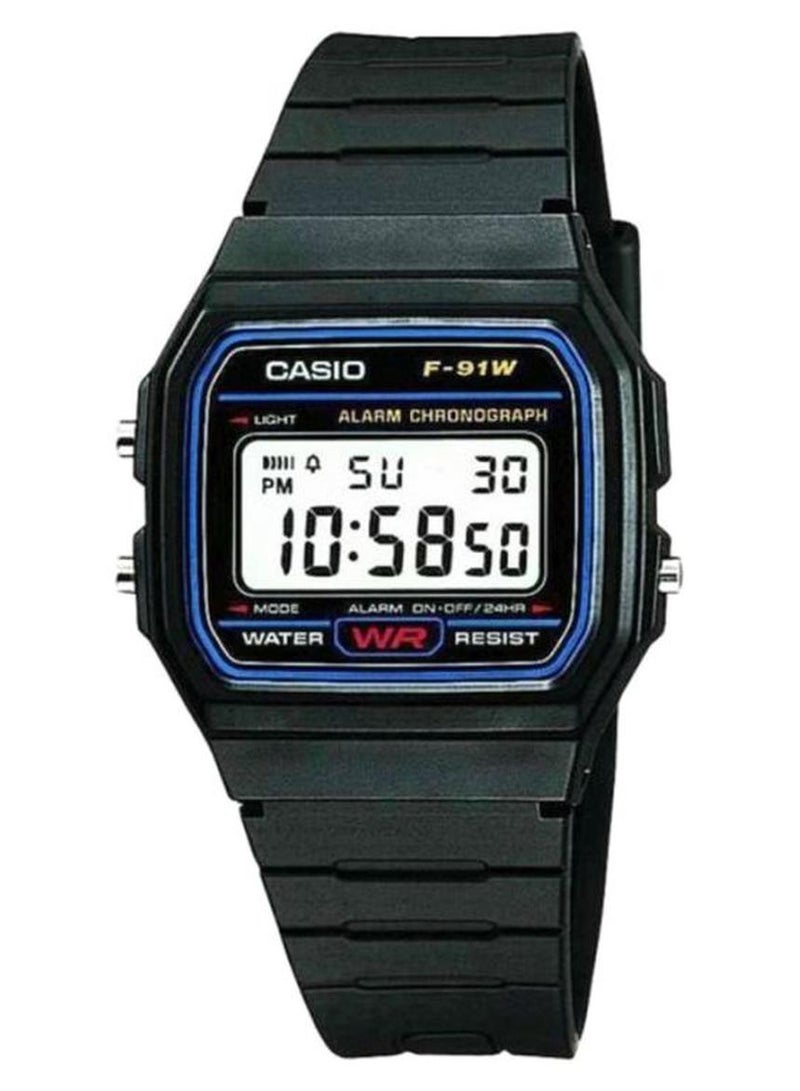 كاسيو ساعة يد رقمية مقاومة للماء طراز F-91W-1D - قياس 38 مم - لون أسود للرجال - Image 1