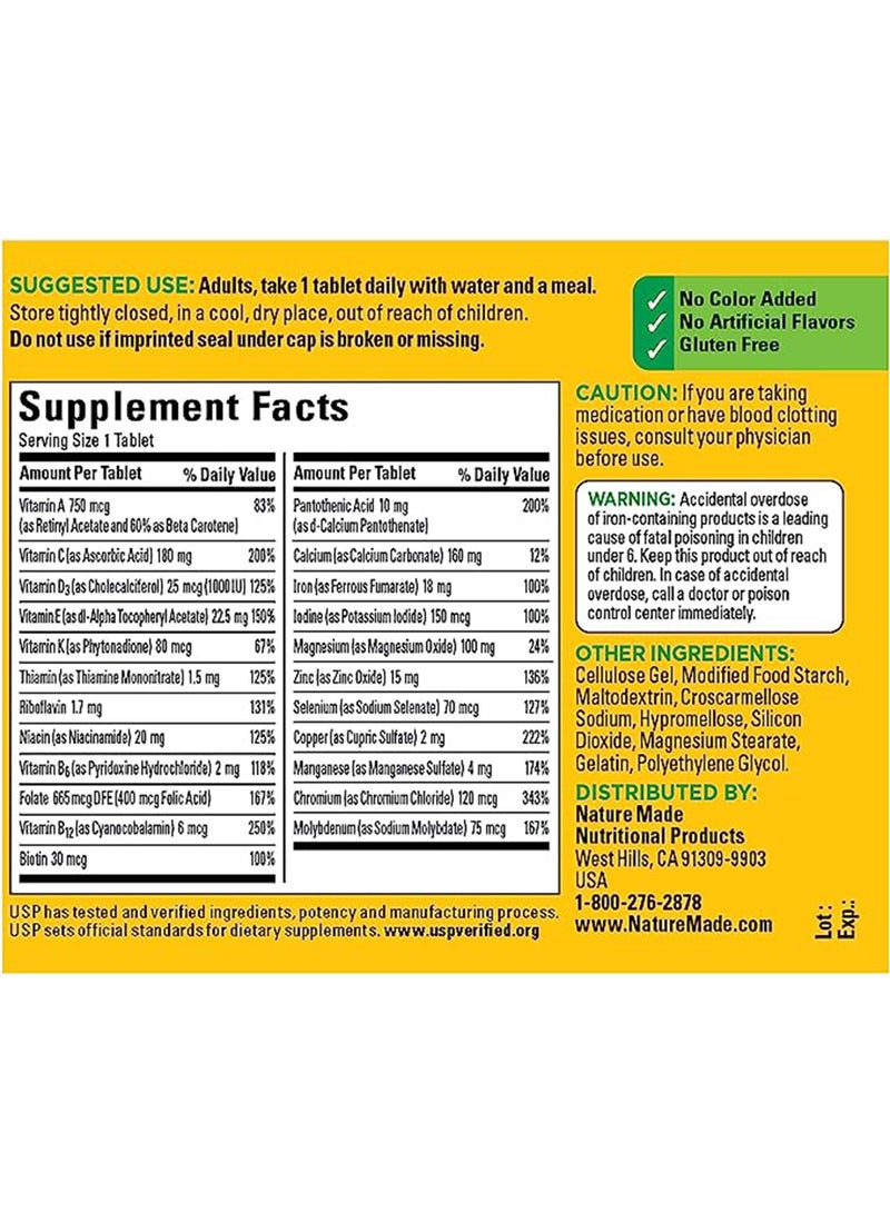Nature Made - Multi Complete With 23 Key Nutrition With Iron - 130 Tablets - Image 1