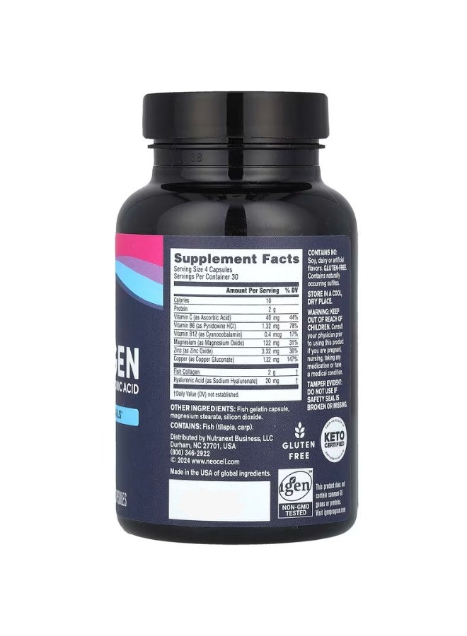 Marine Collagen with Hyaluronic Acid, 120 Capsules Packaging May Vary