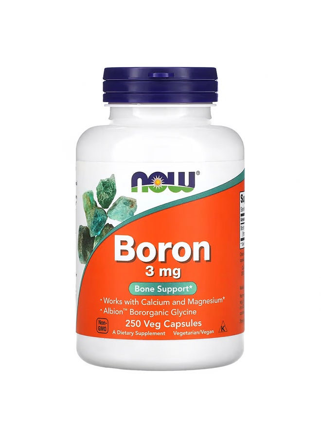 Now Foods - Boron 3mg 250 veg Capsules - Image 1