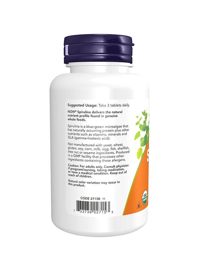 Now Foods Certified Organic Spirulina - 120 Tablets - Image 3