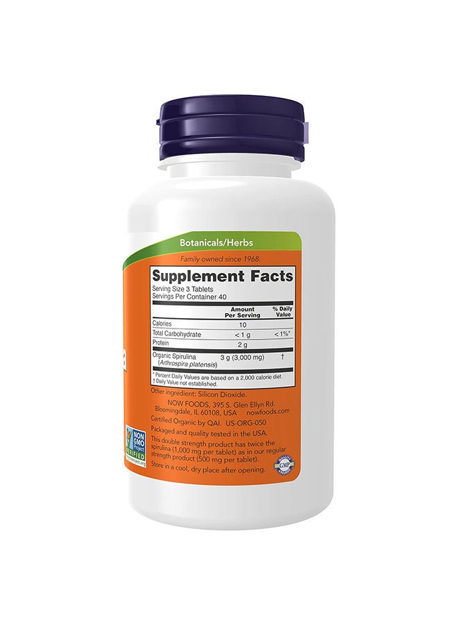 Now Foods Certified Organic Spirulina - 120 Tablets - Image 2