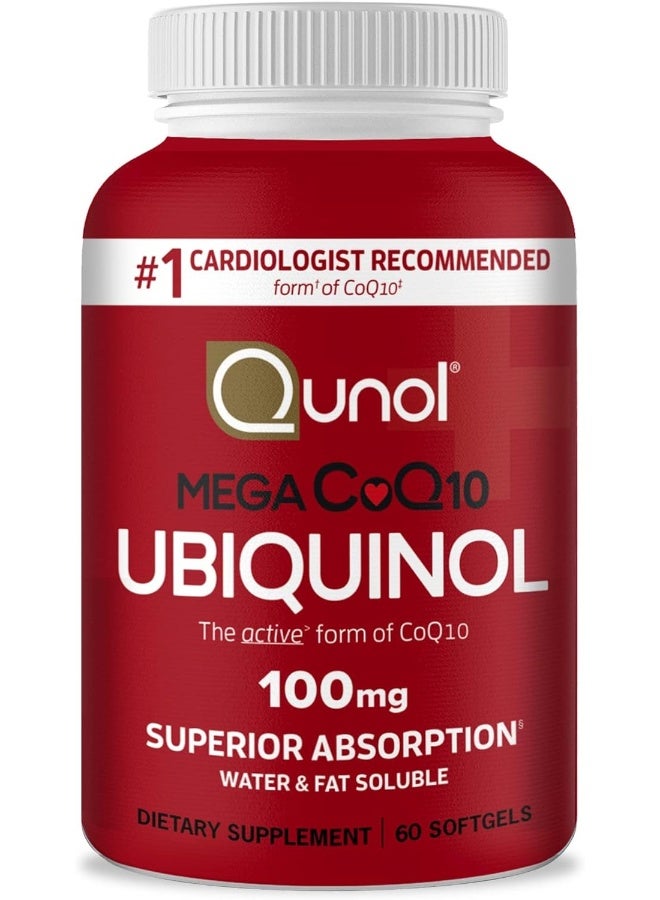 Qunol Mega CoQ10 Ubiquinol Dietary Supplement - 60 Softgels - Image 1