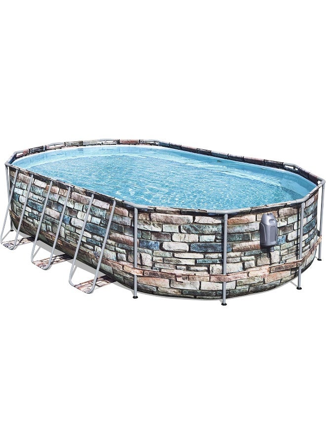 Bestway, Power Steel Comfort Jet Series 20' X 12' 48" Oval Pool Set - Image 1