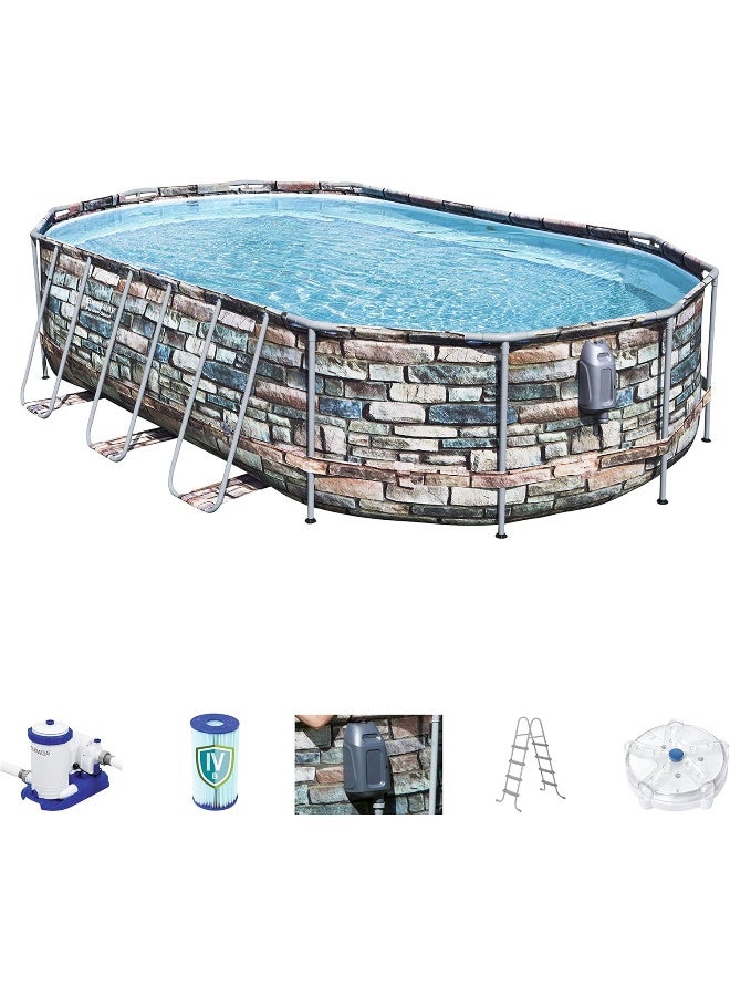 Bestway, Power Steel Comfort Jet Series 20' X 12' 48" Oval Pool Set - Image 2