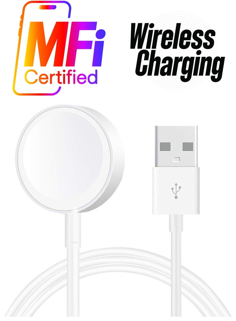 آيندز كابل شحن مغناطيسي USB لساعة آي ووتش أبيض 