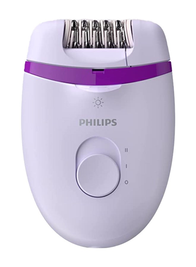 Philips - Satinelle Essential Corded Compact Epilator BRE225/01 White/Purple 300grams - Image 1