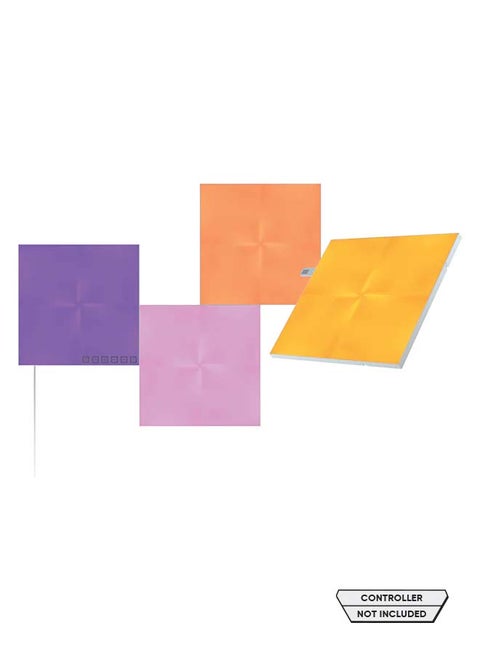 Canvas Expansion Kit - 4 Pack - Smart WiFi LED Light Panel System With Music Visualizer, Instant Wall Decoration, Home or Office Use, Low Energy Consumption, Gaming Lights Grey