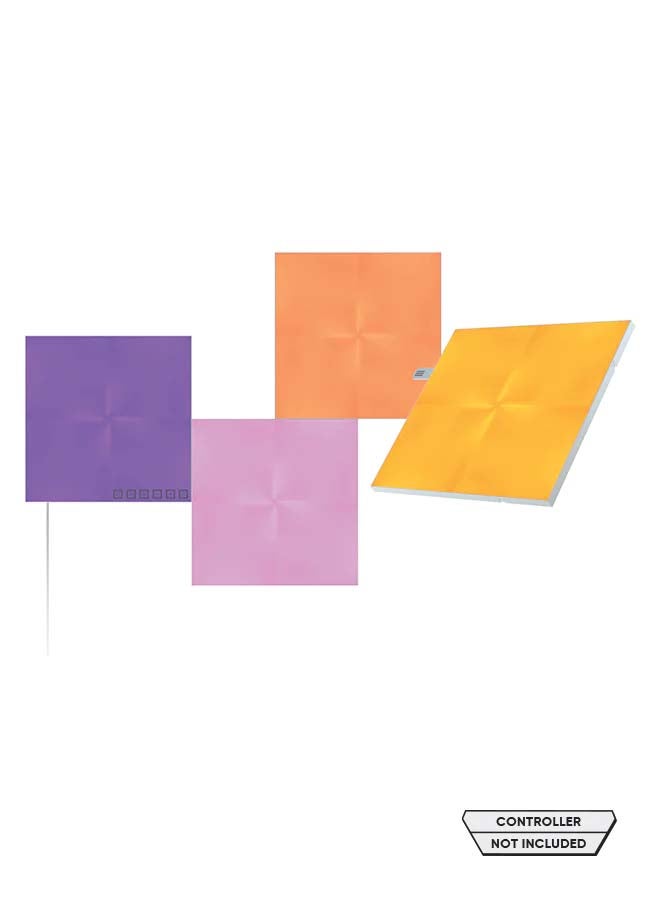 Canvas Expansion Kit - 4 Pack - Smart WiFi LED Light Panel System With Music Visualizer, Instant Wall Decoration, Home or Office Use, Low Energy Consumption, Gaming Lights Grey