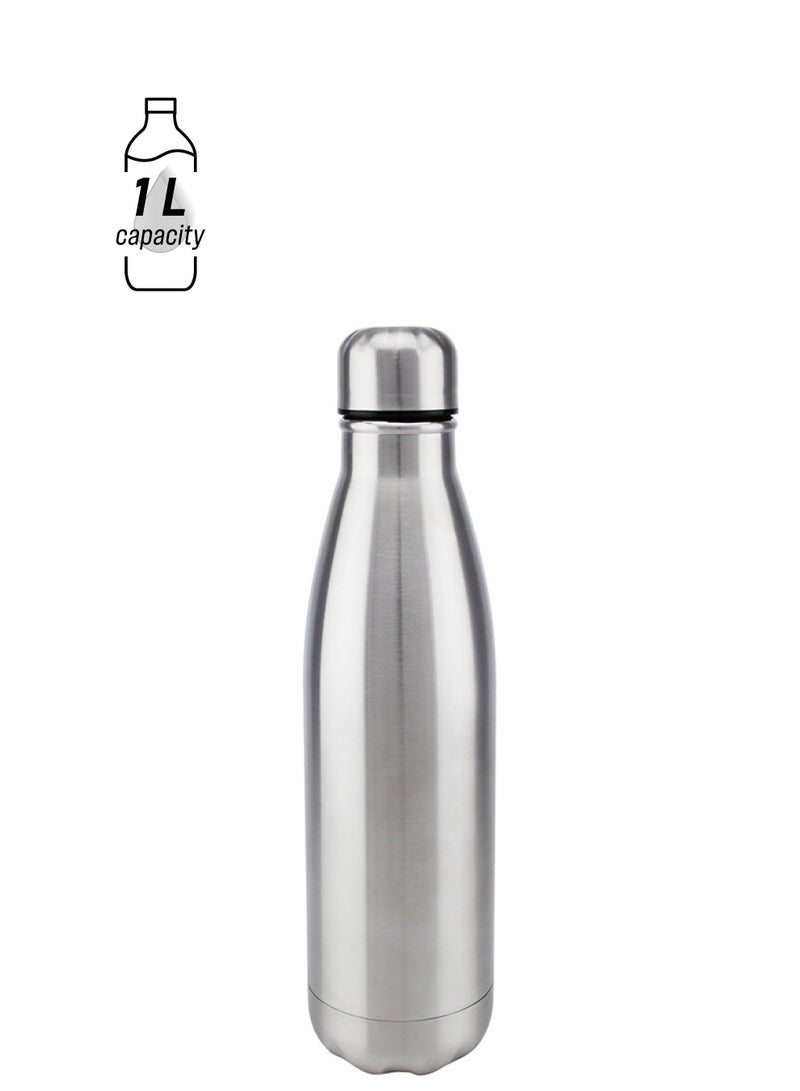 Nessan Stainless Steel Vaccum Bottle Silver 1000ml - Image 1