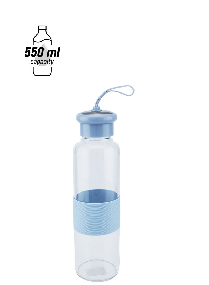 نيسان قنينة ماء زجاجية لون أزرق 550ملليلتر - Image 1