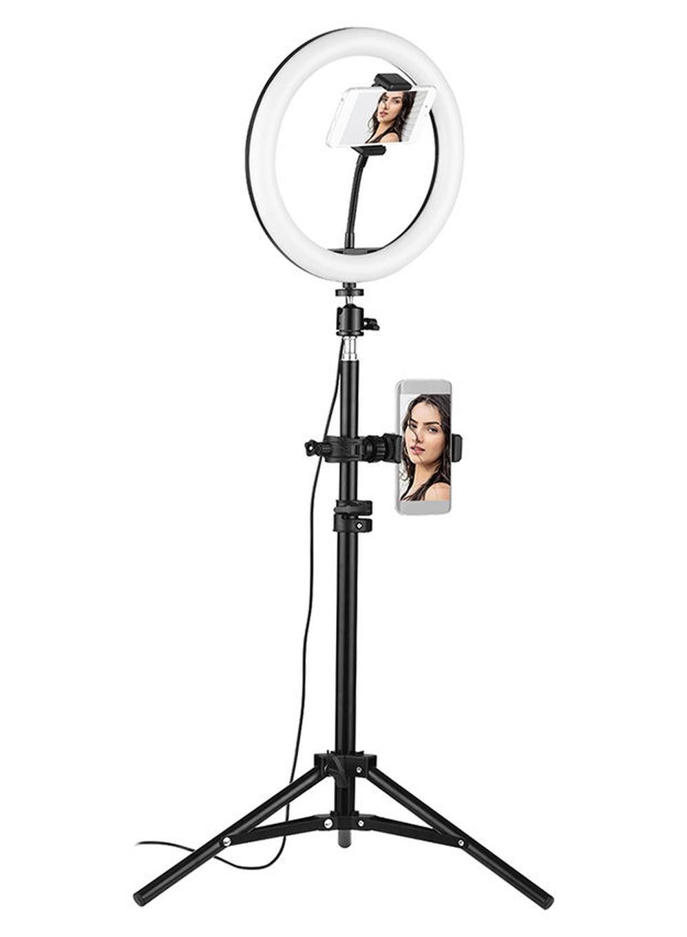 10 inch Ring Light With Tripod Stand And 360° Phone Holder Multicolour