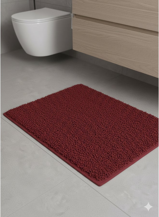 سنوز طقم بساط حمام من 3 قطع أحمر داكن 50 x 80سم - Image 1