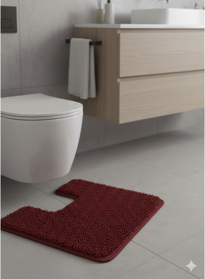 سنوز طقم بساط حمام من 3 قطع أحمر داكن 50 x 80سم - Image 2