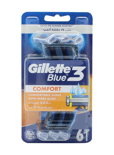 8-Piece Blue3 Comfort Razor Set Blue/Silver