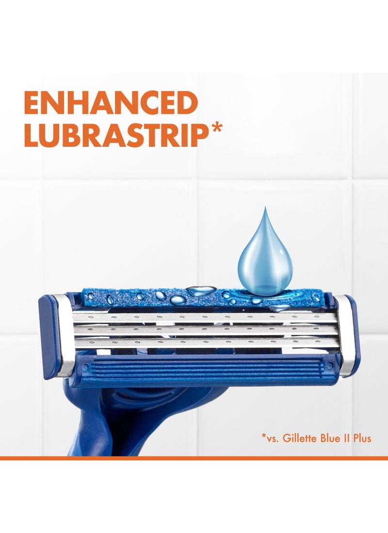 Gillette Blue3 Comfort Men's Disposable Razors: 6+2 Count Blue/Silver - Image 2