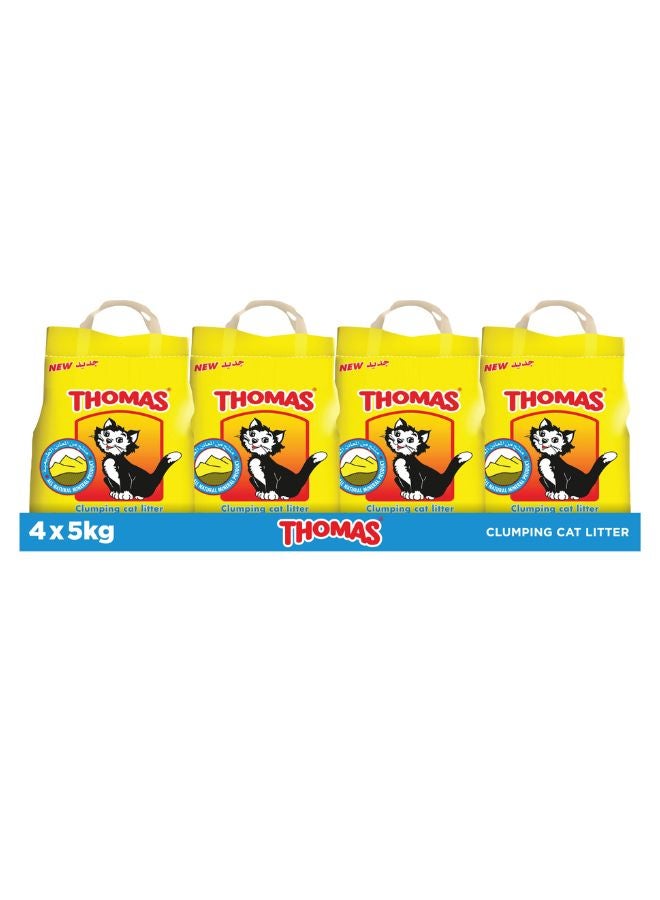 Thomas Clumping Cat Litter 5kg Pack of 4 - Image 1